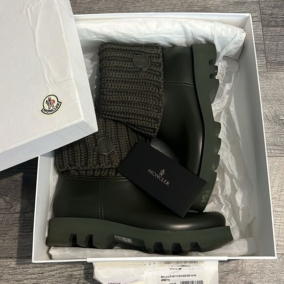 Ginette Waterproof Rain Boot (Women)
Moncler olive Sz 39 Italy - Picture 1 of 11